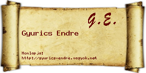Gyurics Endre névjegykártya
